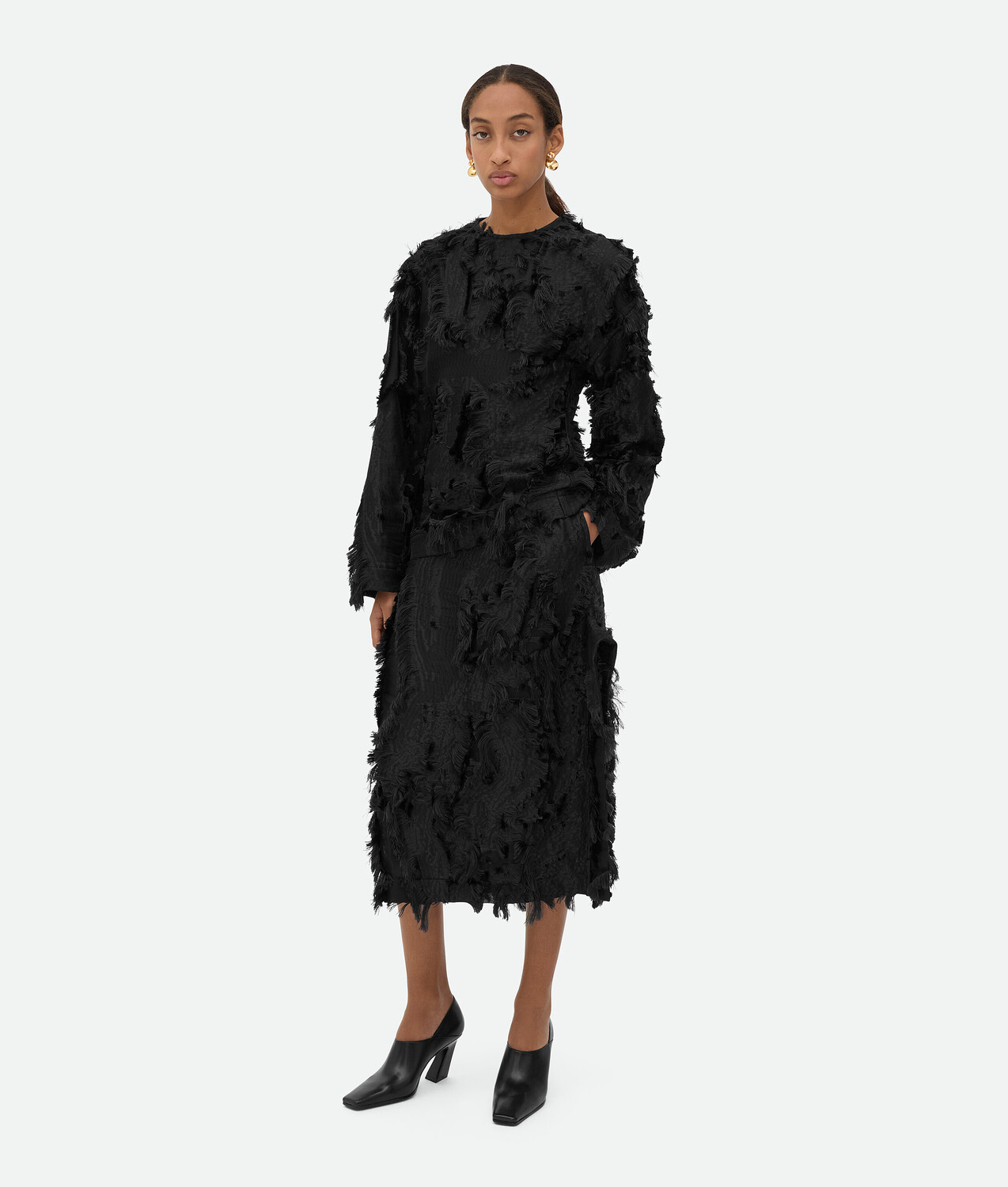 

Топ из вискозы fil coupe Bottega Veneta, черный