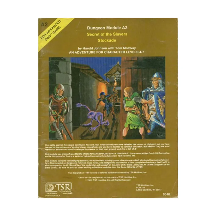 

Модуль Secret of the Slavers Stockade (1st Printing), Advanced Dungeons & Dragons (1st Edition) - Modules & Adventures - A Series