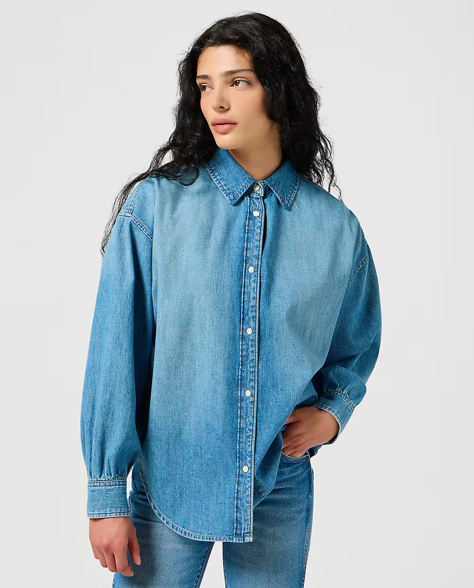 

Джинсовая женская рубашка с длинным рукавом Wrangler, синий