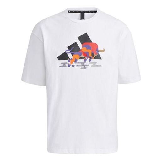 

Футболка adidas CNY GFX T Subject Pattern Training Sports Short Sleeve White, белый