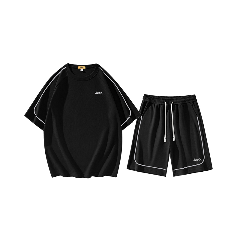 

Тонкий футболка Casual Sportswear Unisex с круглым вырезом Jeep, set (черный)