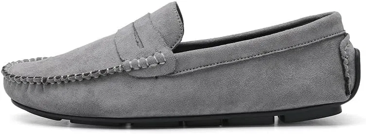 Лоферы замшевые Men's Loafers Shoes, серый SayfuR — фото 3