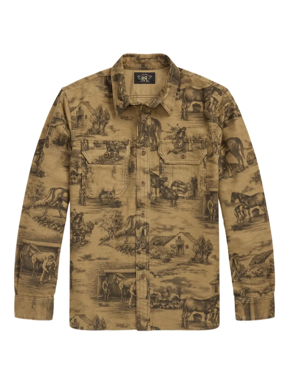 

Рубашка с принтом Ralph Lauren RRL, коричневый