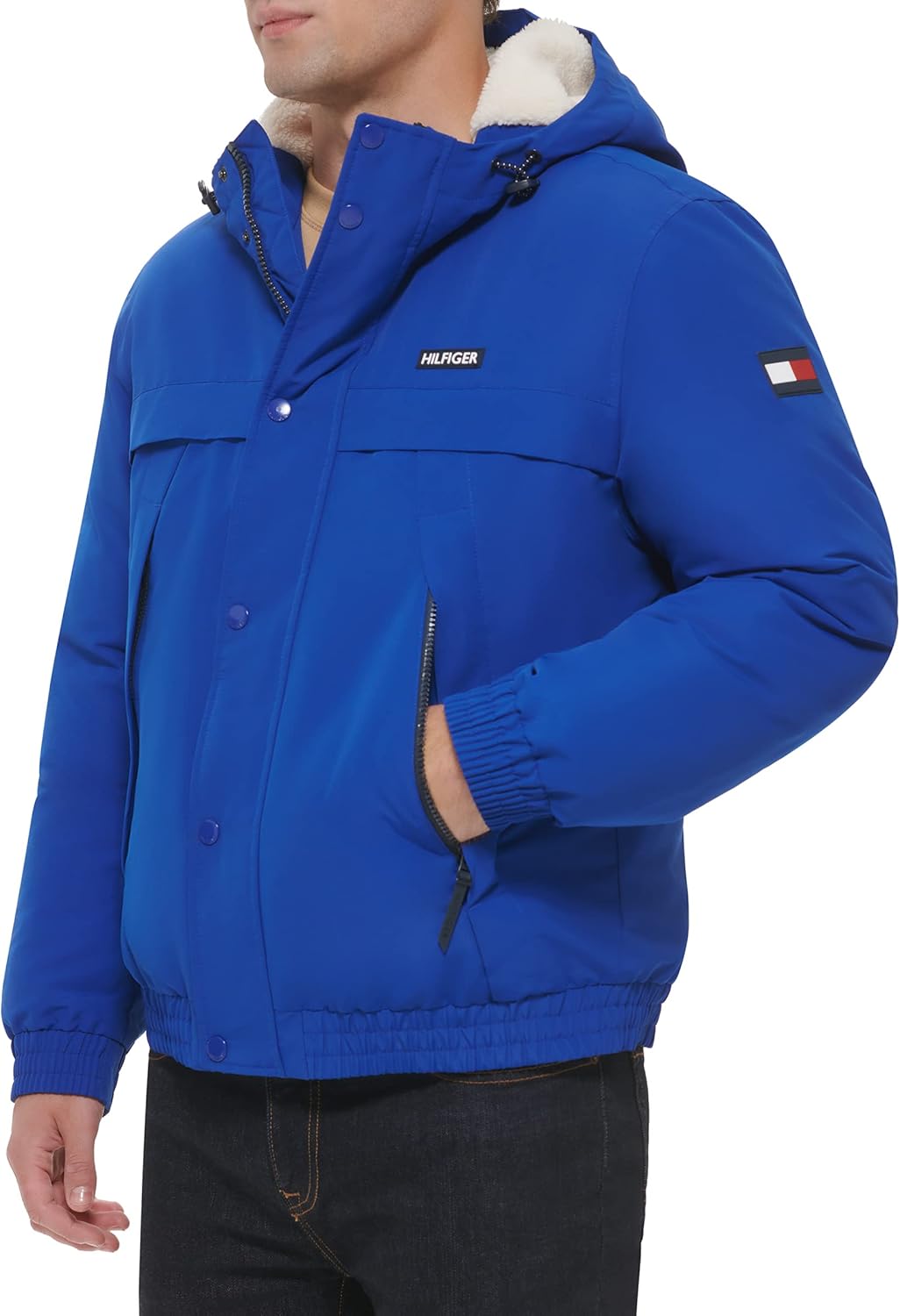 Мужская куртка для снорклинга Tommy Hilfiger Arctic Cloth с подкладкой из шерпы, Atlantis Blue — фото 4
