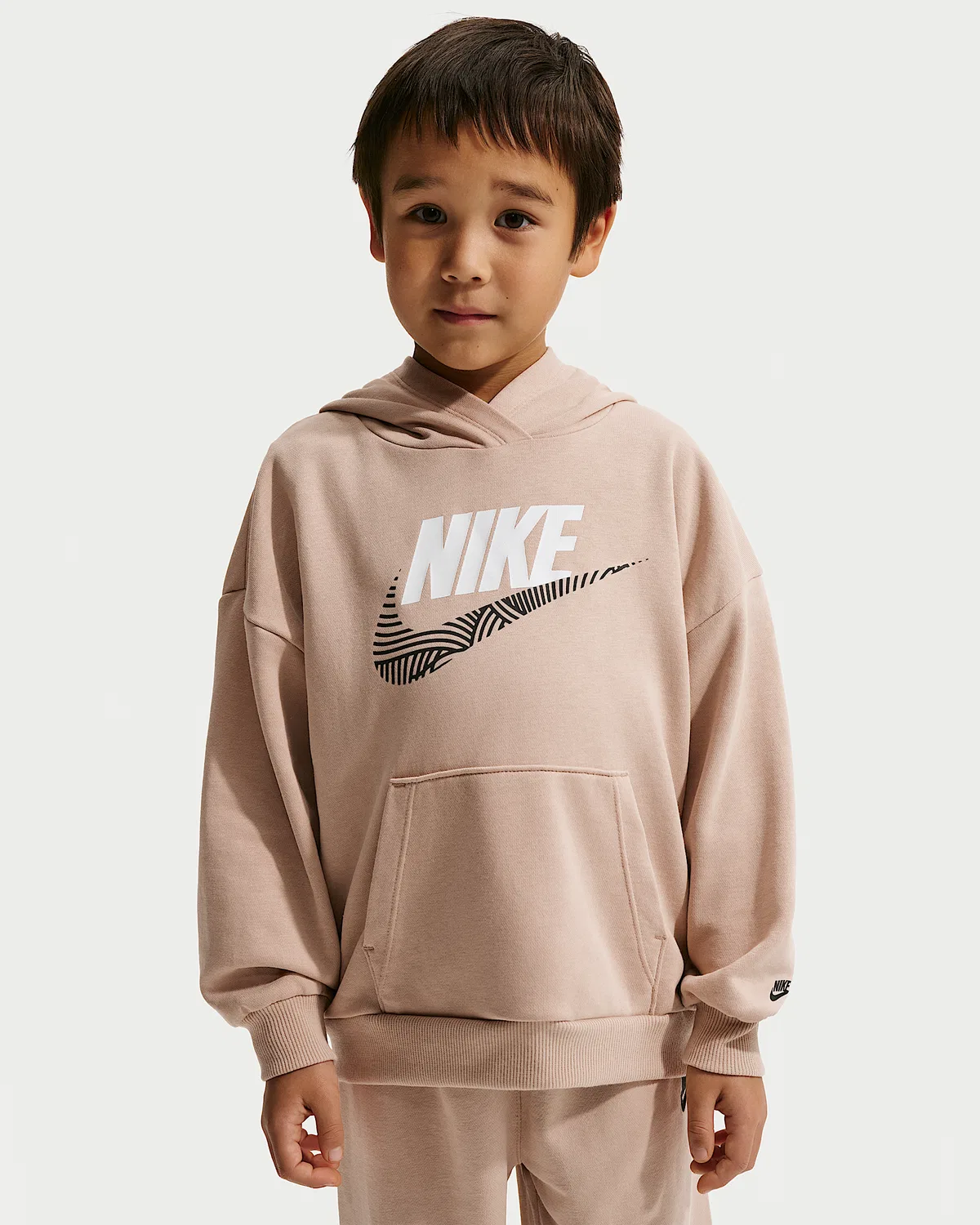 Детский набор из 2 предметов: оверсайз-свитшот из французского флиса Nike Sportswear In The Zone, Brown — фото 2