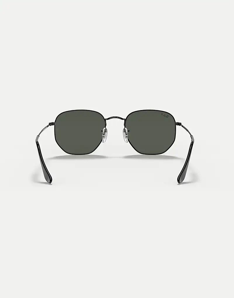 

Солнцезащитные очки Ray-Ban с плоскими шестиугольными линзами, нерегулярной поляризацией и зелеными линзами черного цвета