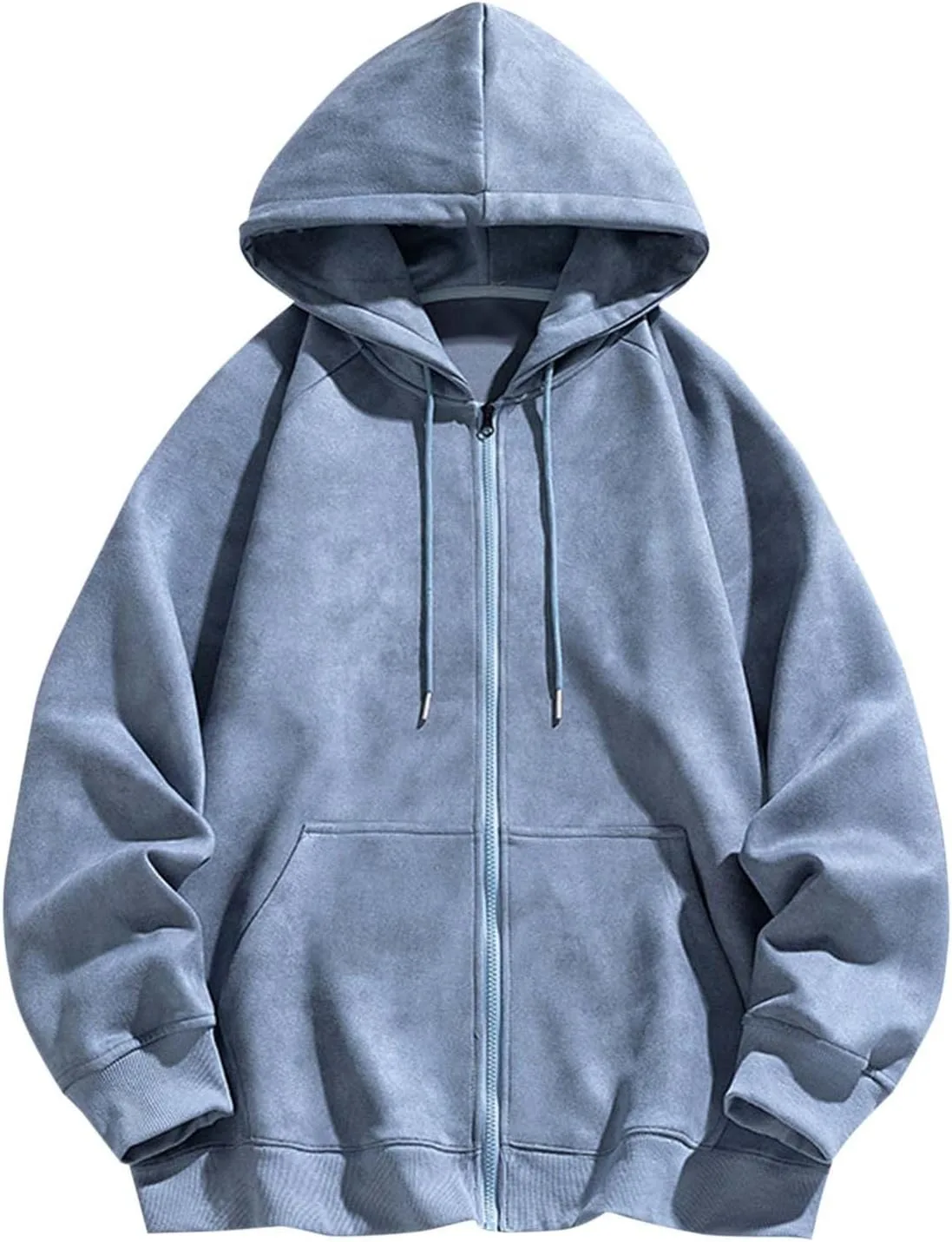 

Мужская худи на молнии с капюшоном, длинный рукав, свободный крой