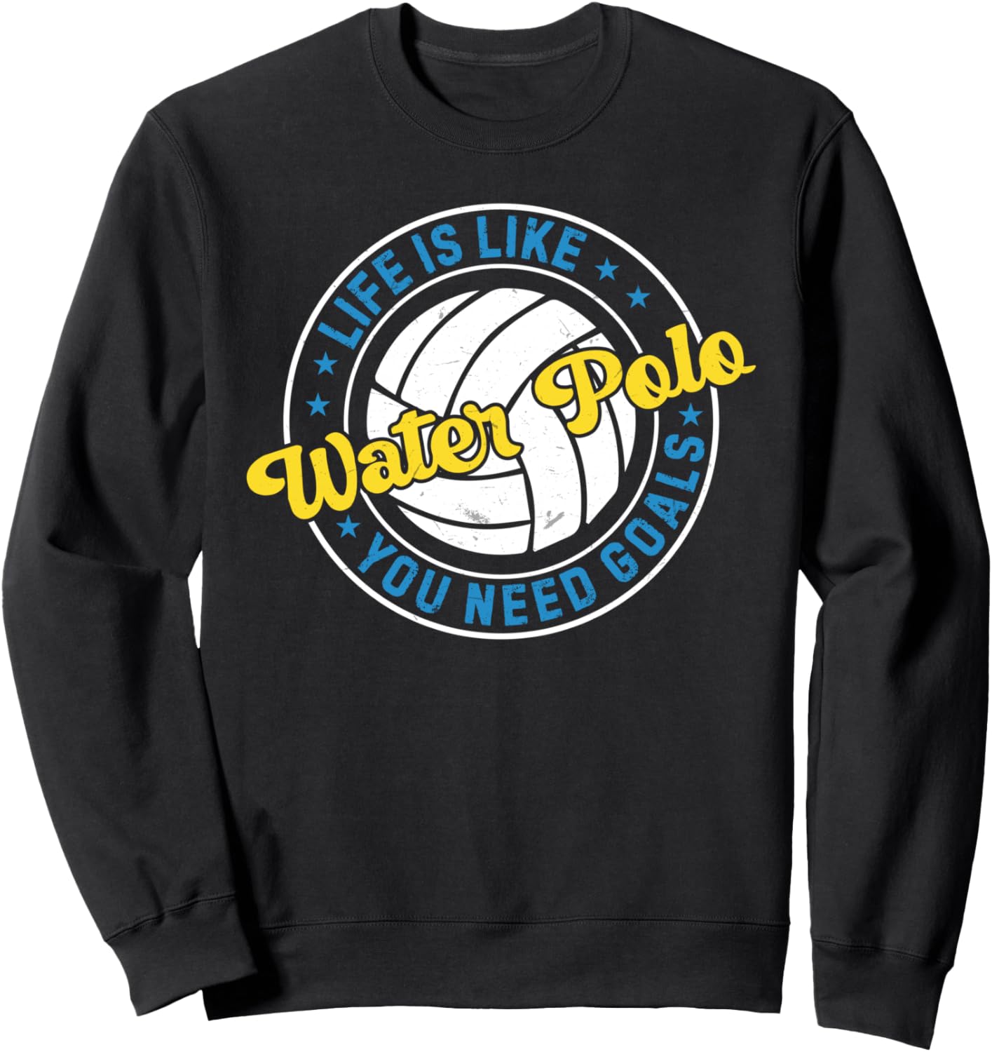 

Жизнь как водное поло: нужны цели. Забавная толстовка для любителей водного поло Funny Water-Polo Quotes, черный