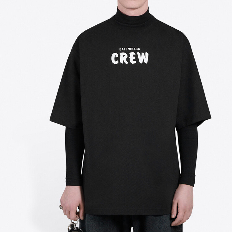 Футболка Balenciaga Crew Logo, черный — фото 3