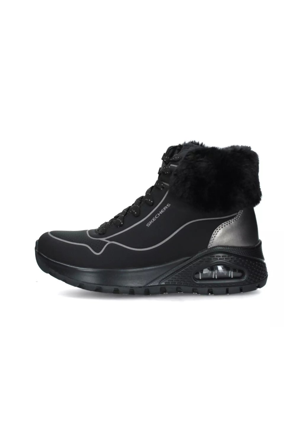 Зимние ботинки женские Skechers с меховой опушкой, черный — фото 2