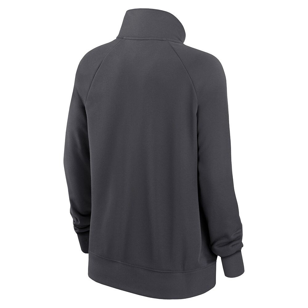 Женская толстовка с молнией до половины длины Nike Charcoal San Francisco 49ers Premium Raglan Performance, цвет Charco — фото 4