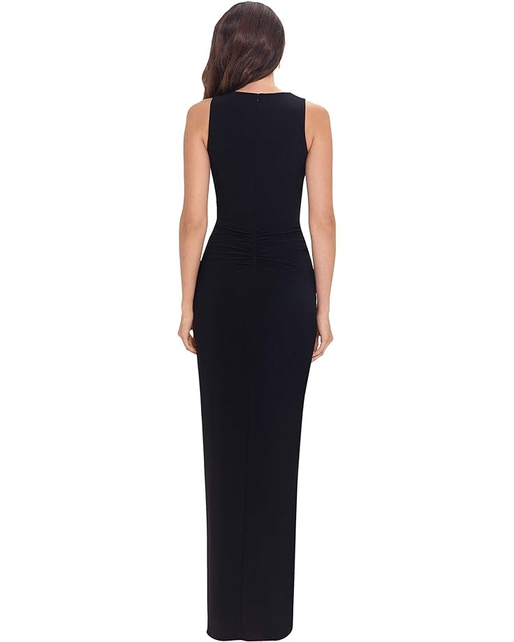 

Платье Betsy & Adam Long Jersey V-Neck Gown, черный