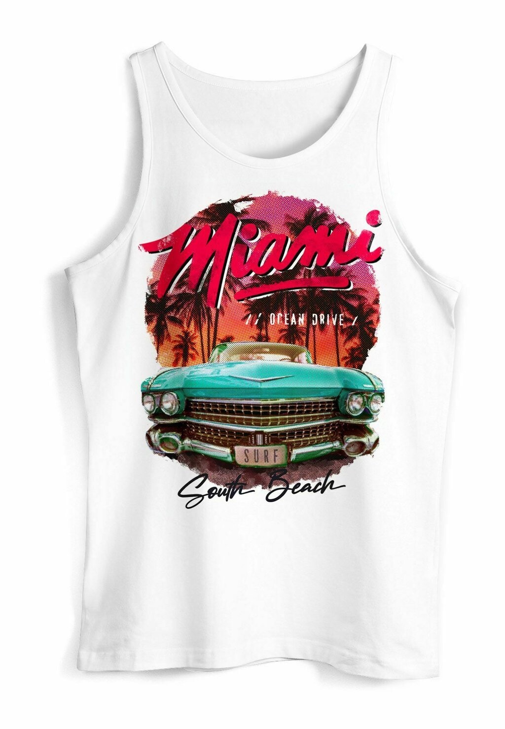 

Топ TANK- MIAMI OCEAN DRIVE SOUTH BEACH OLDTIMER MUSKELSHI Neverless, белый