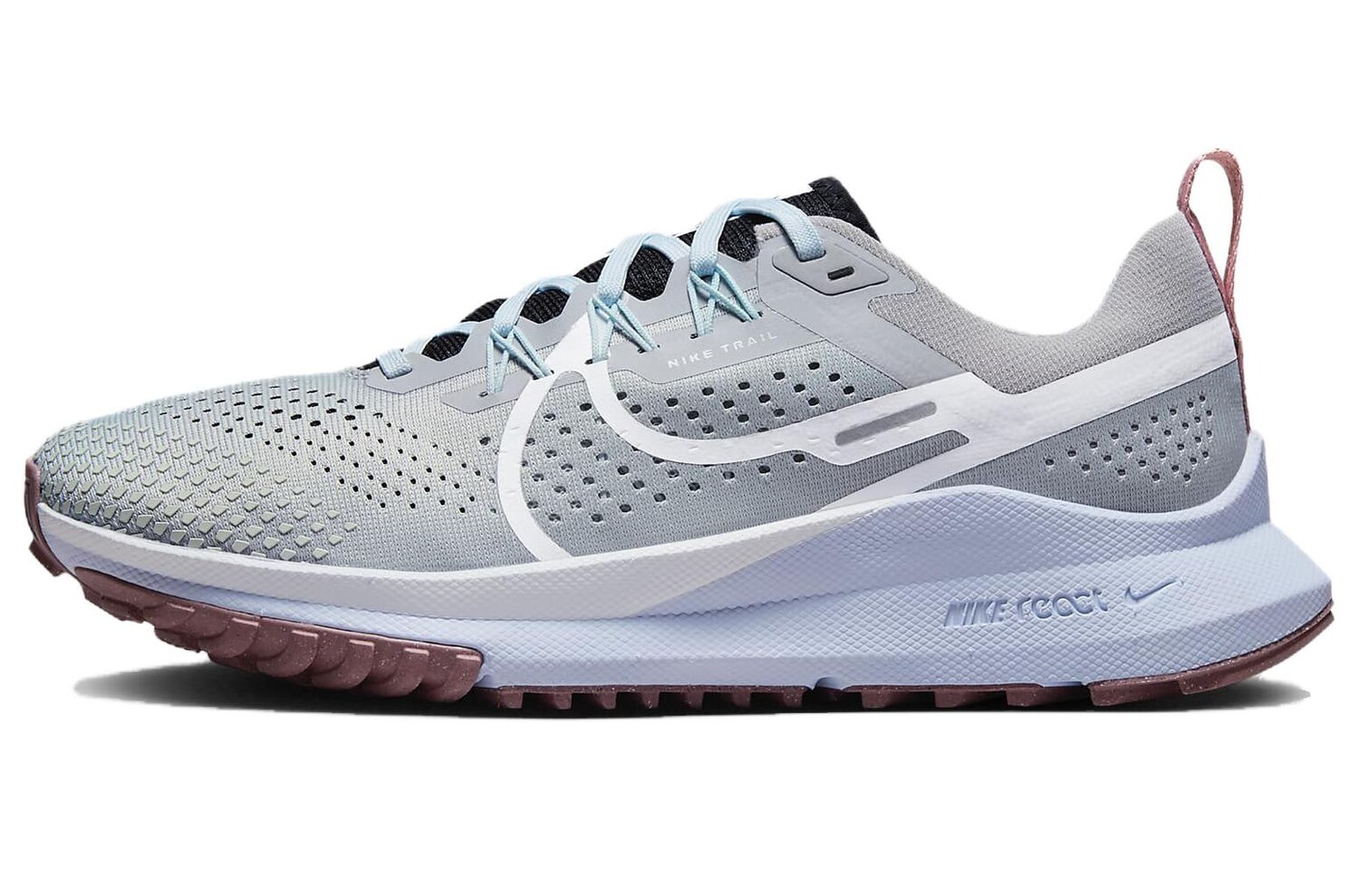 

Кроссовки женские Women's React Pegasus Trail 4 'Light Smoke Smokey Mauve' Nike, цвет Gray White