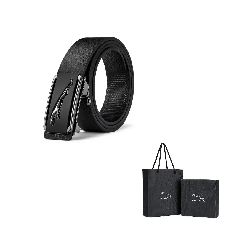 

JAGUAR Мужской кожаный ремень из коровьей кожи шириной 3.4 см, Black