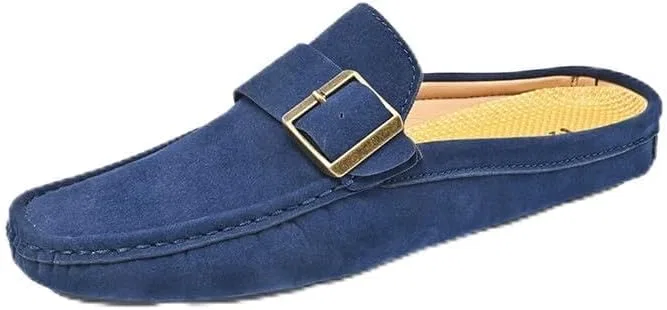 Мокасины кожаные Asifn Slip-On Loafers, синий