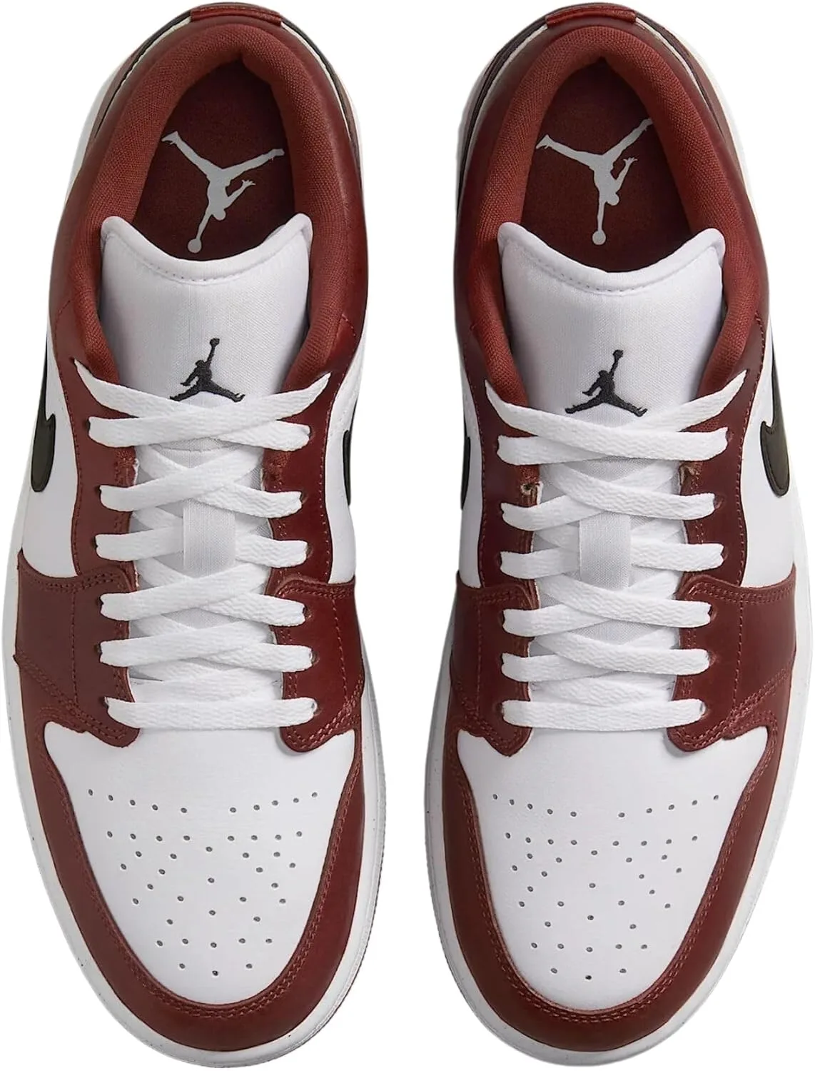 Мужские баскетбольные кроссовки Nike Air Jordan 1 Low, белый/черный/бордовый — фото 3