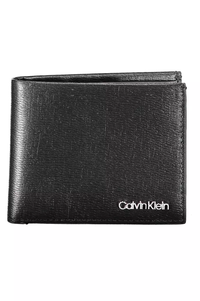 

Черный кожаный мужской кошелек Calvin Klein