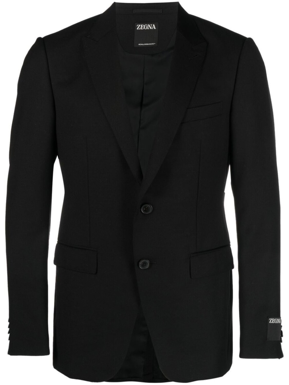 

Zegna шерстяной однобортный пиджак, черный