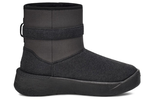 Зимние ботинки мужские Ugg комбинированные с мехом, черный — фото 3