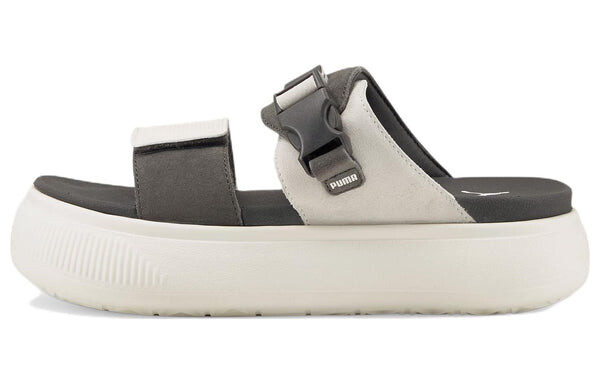Тапочки suede mayu sandal 'marshmallow dark shadow' Puma, серый — фото 2