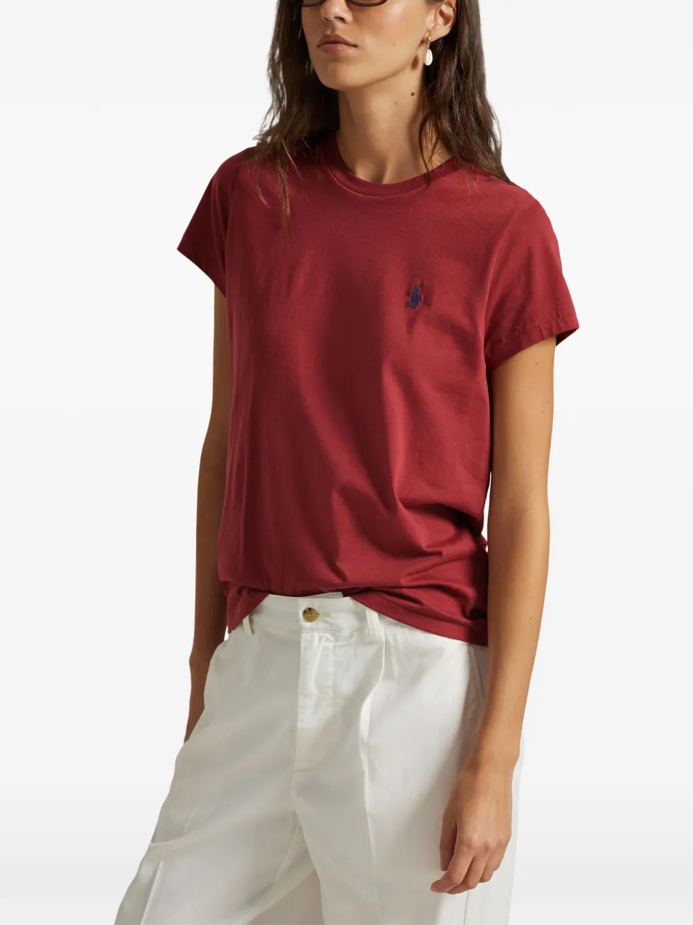 Футболка с логотипом и круглым вырезом Polo Ralph Lauren, красный — фото 3