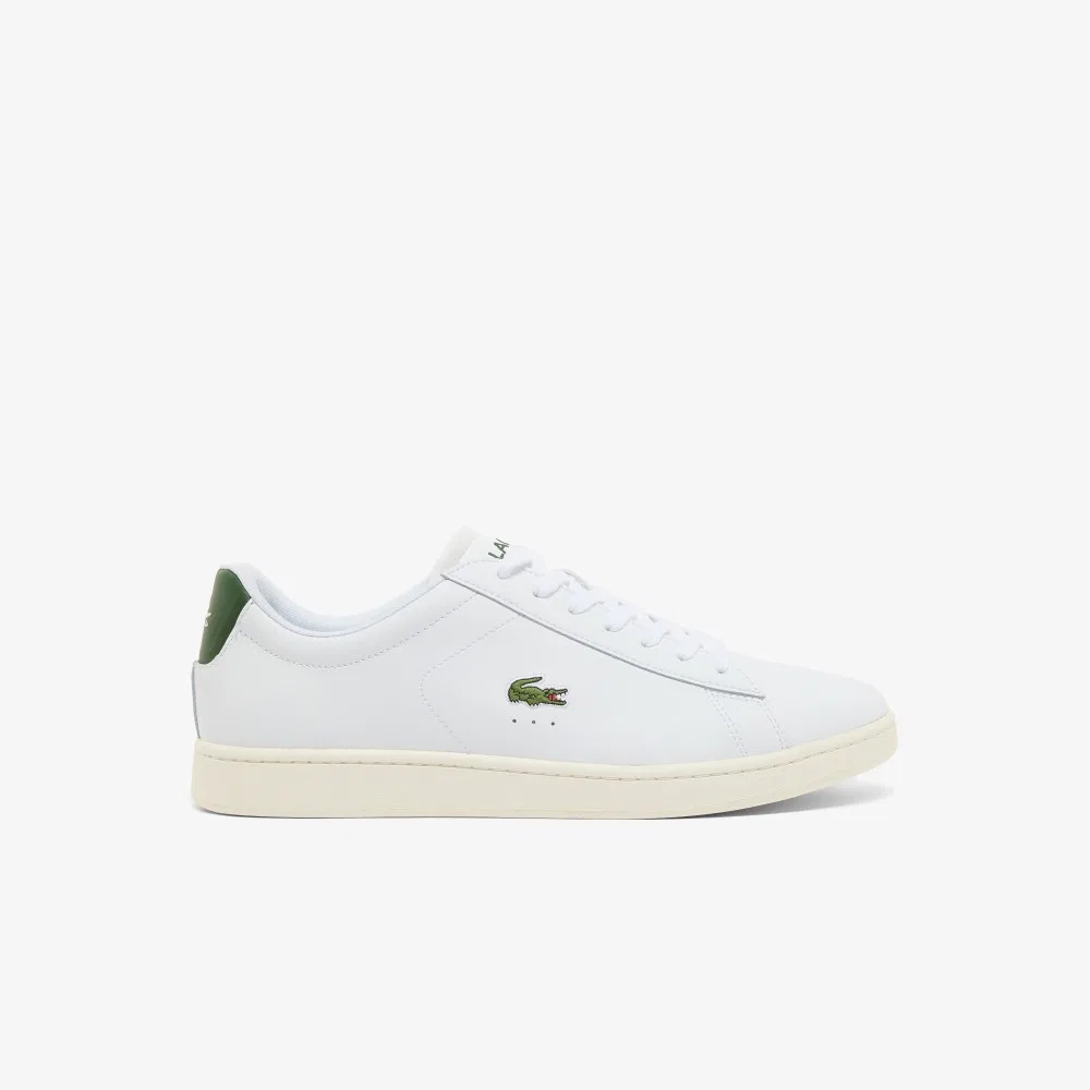 Мужские низкие кеды Carnaby Evo бело-зелёные от Lacoste