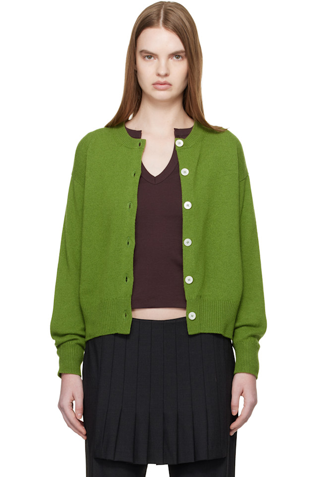 

&Daughter Зеленый кардиган с круглым вырезом ADA