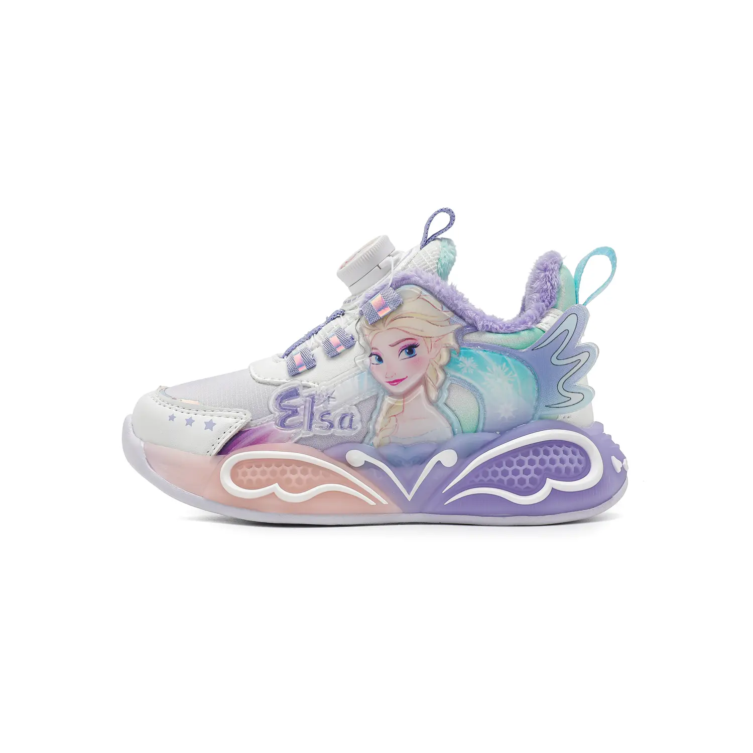 

Frozen Slip Resistant, Abrasion Resistant, Waterproof и Breathable низкие кроссовки для бега Kids' Disney, бежевый фиолетовый[thick cotton fleece-lined]