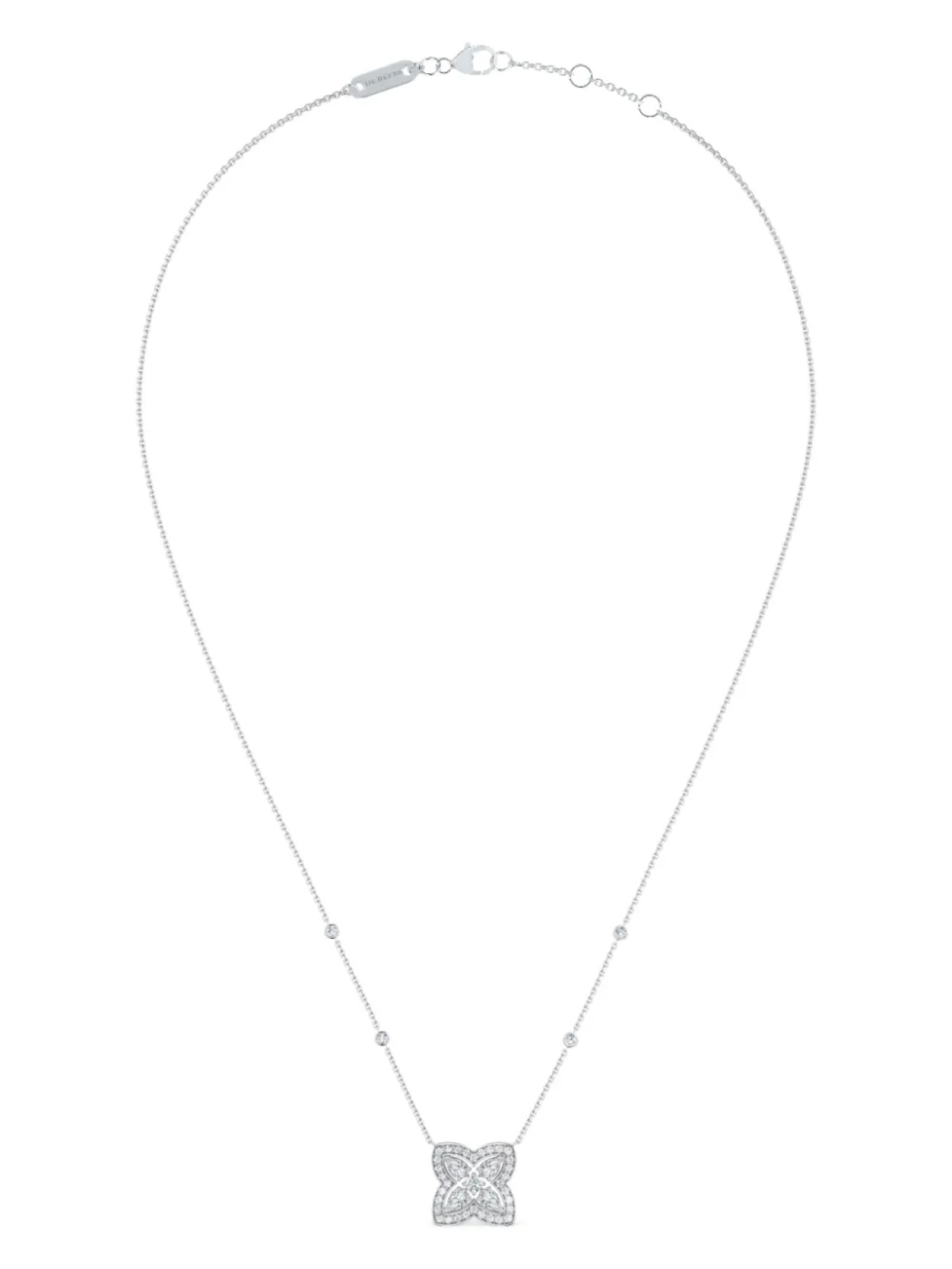 

DE BEERS колье Enchanted Lotus из белого золота с бриллиантами, серебряный