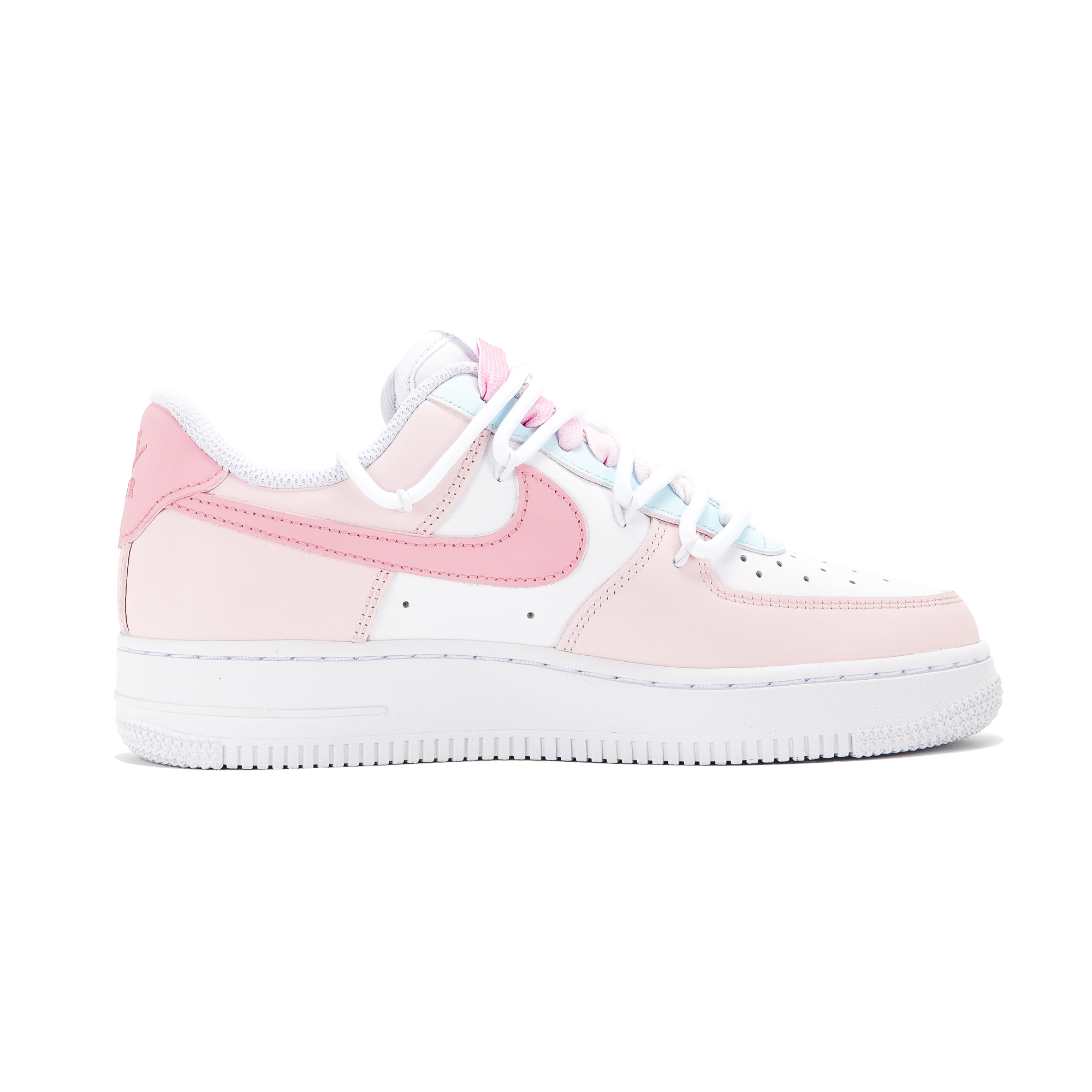 Кроссовки Air Force 1 LE с низким верхом, амортизирующие, противоскользящие, износостойкие, для детей и подростков Nike, розовый/синий — фото 2