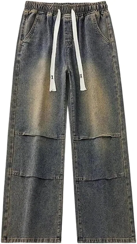 Джинсы свободные с запахом Men's, бежевый