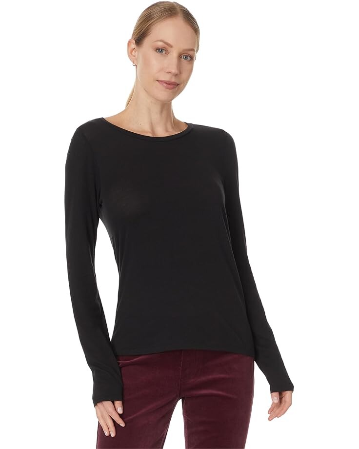 

Лонгслив Eileen Fisher Round Neck Slim Long Sleeve Tee, черный