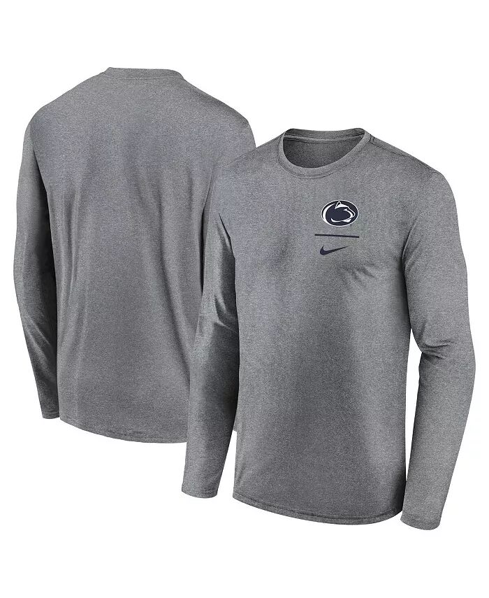 

Футболка мужская Heather Grey Penn State Nittany Lions Primary Stack Legend с длинным рукавом Nike