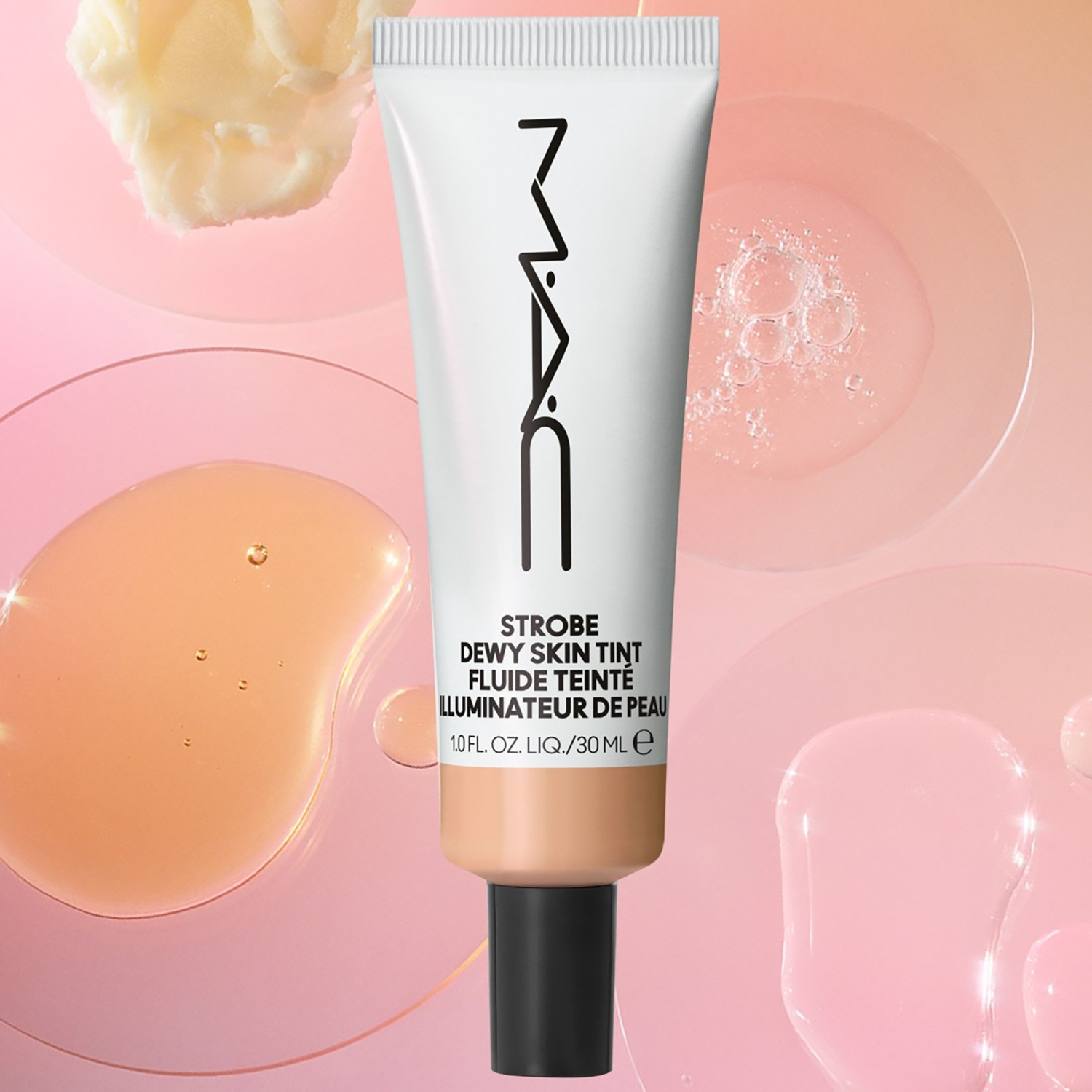 Тональный крем для лица strobe dewy skin tint Mac, light, объем 30 мл — фото 4