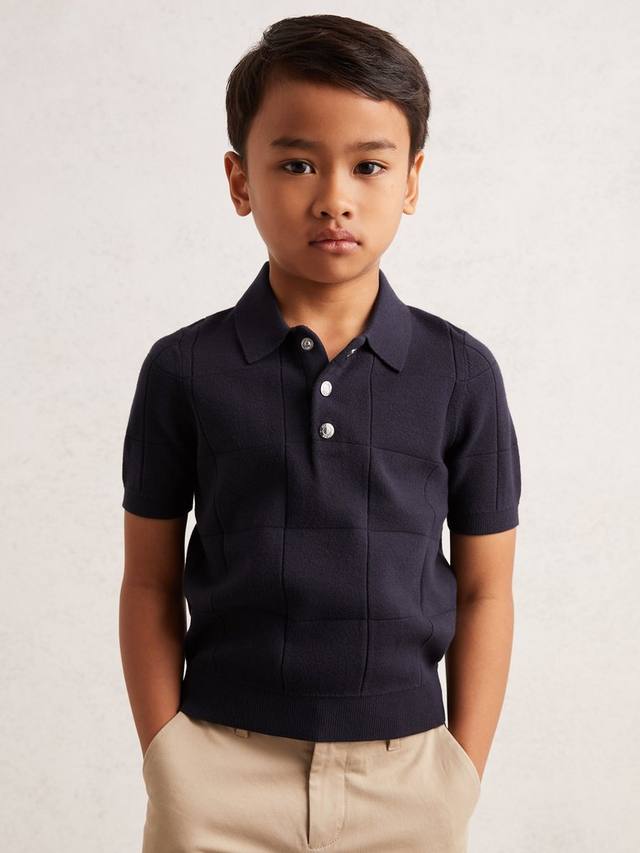 

Детская поло с декоративной строчкой и кнопками Clement Reiss, Navy Blue