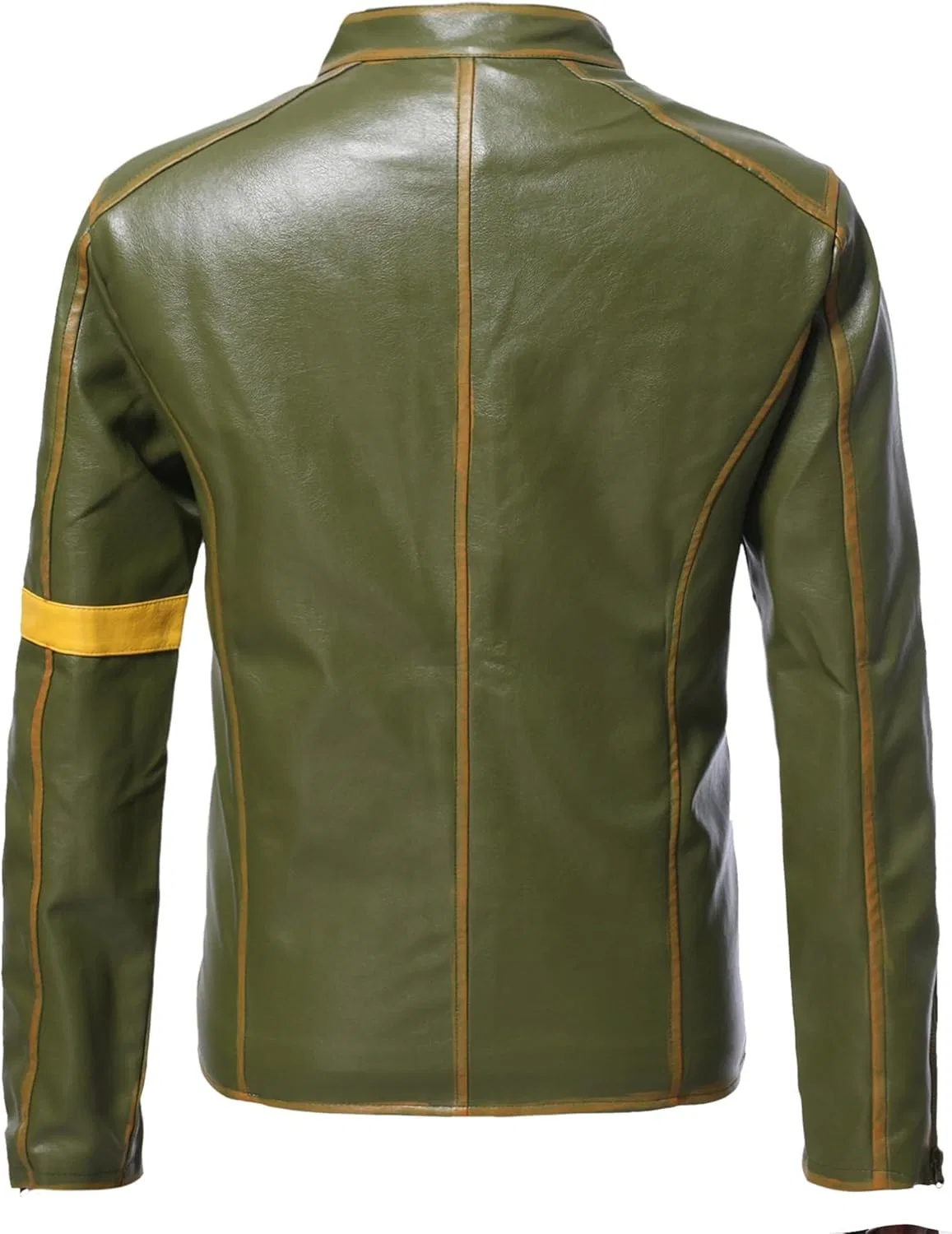 Куртка из искусственной кожи мужская, Military Green — фото 3