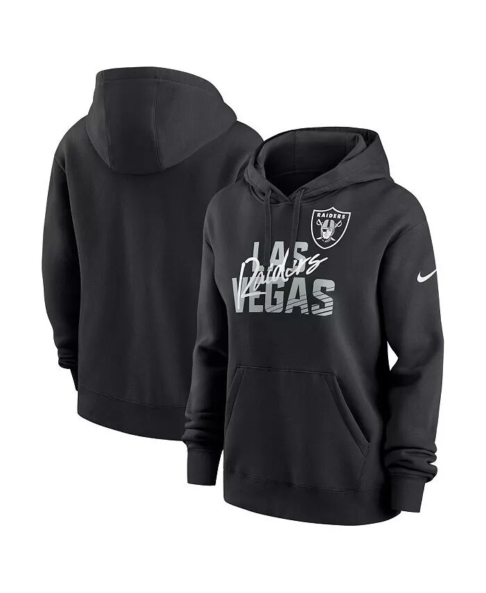 

Женская черная флисовая толстовка с капюшоном Las Vegas Raiders Wordmark Club Nike