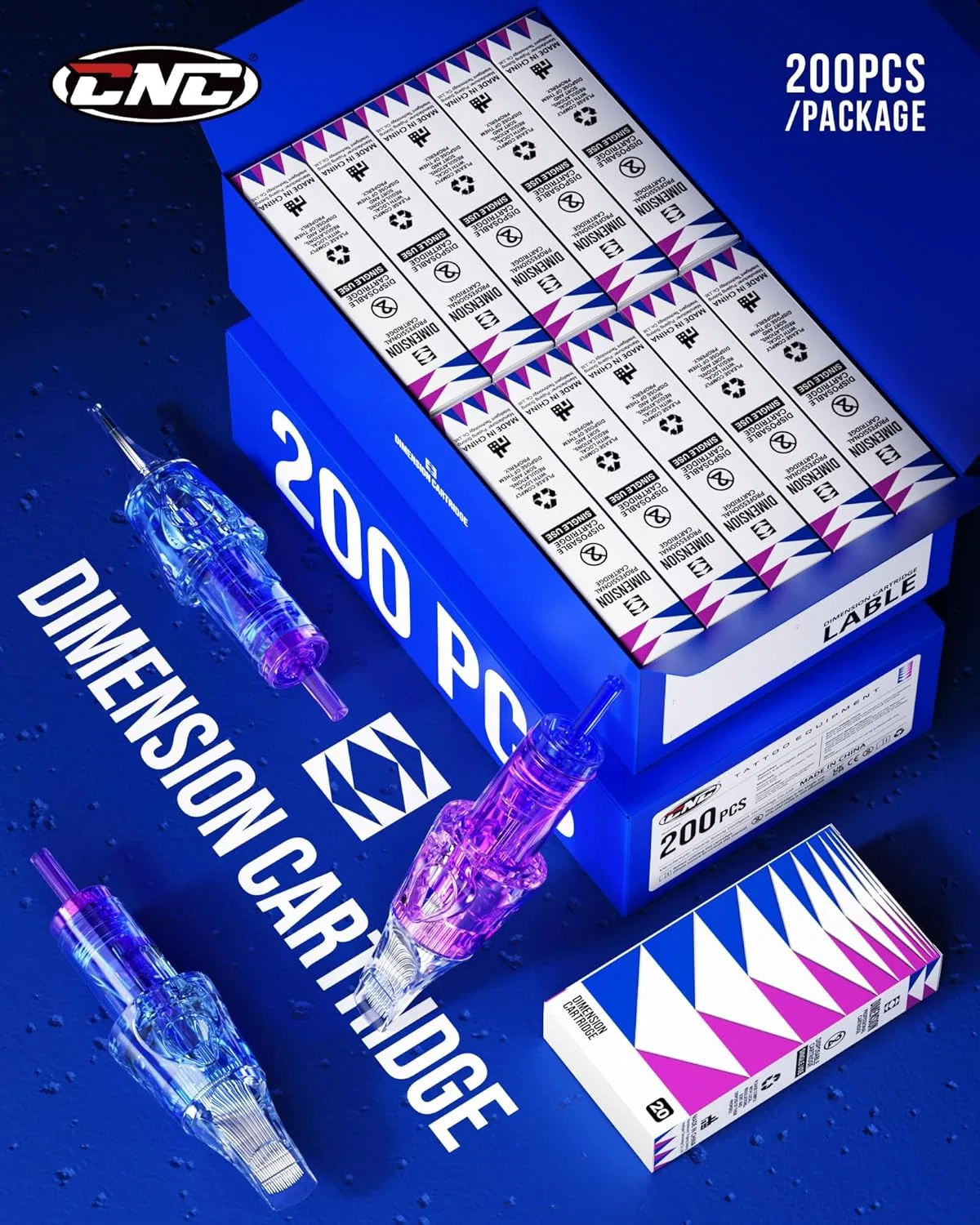 Набор игл для татуировки CNC, 200 штук, смешанные картриджи RL RS RM Cnc — фото 3