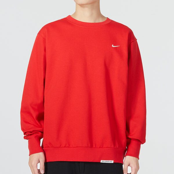 Толстовка Nike solo swoosh crew neck sweatshirt 'Red', красный — фото 3