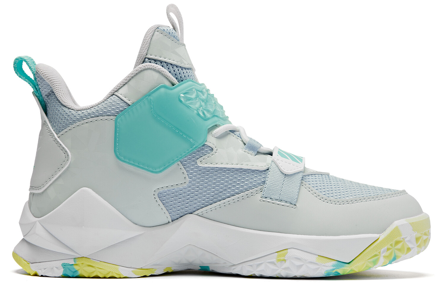 Детские баскетбольные кроссовки GS Mid-top серые Qiaodan, светло-серый — фото 2