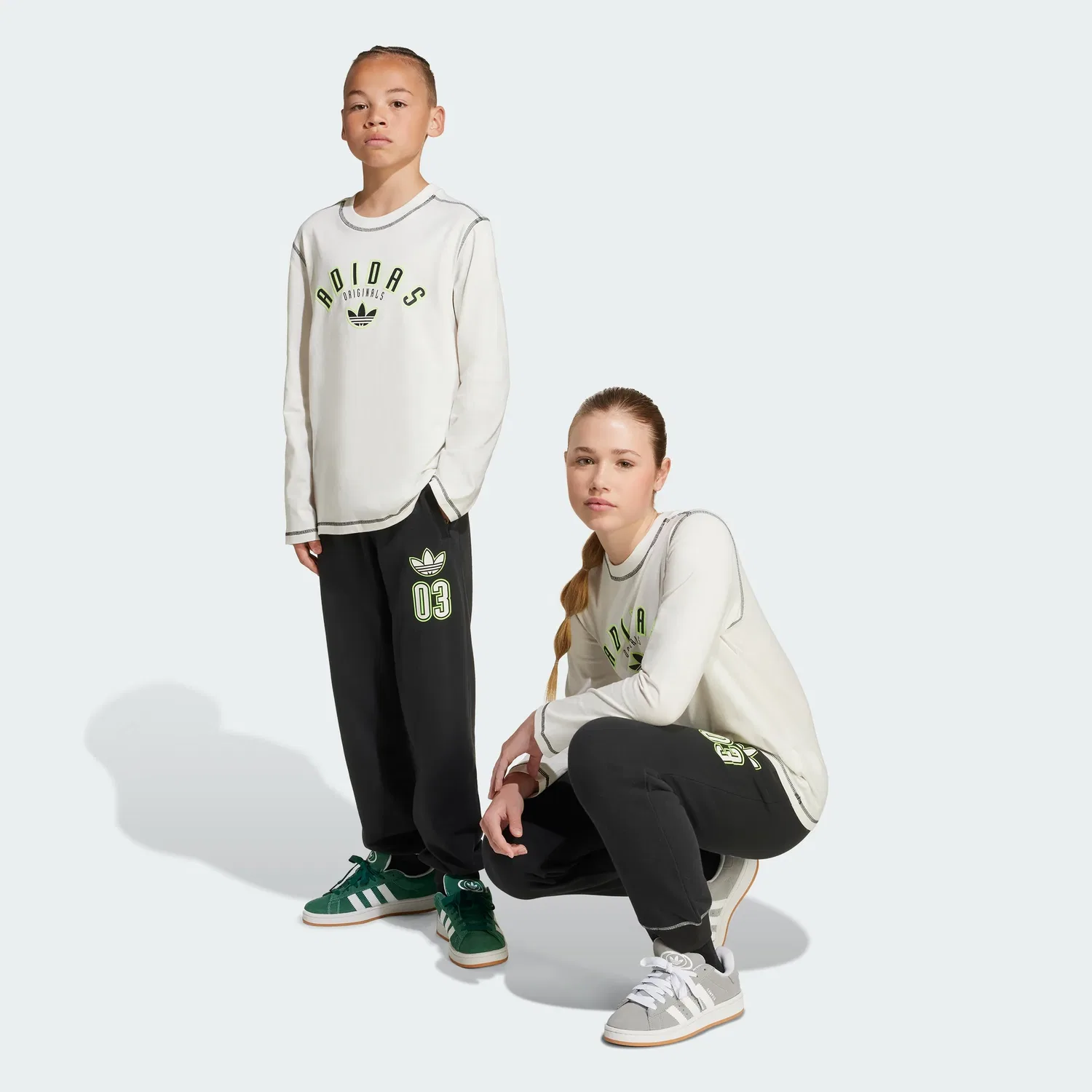 Детские спортивные штаны adidas с логотипом для детей, черный