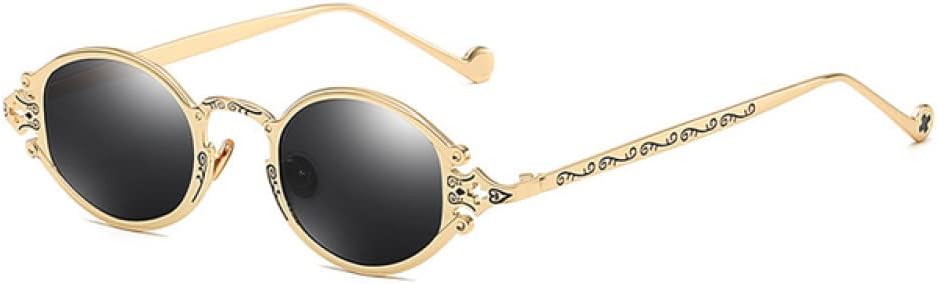 

MUTYNE Уличная фотосессия, мужские солнцезащитные очки, женские очки в стиле ретро, ​​стимпанк, готические овальные очки в металлической оправе с резьбой, C7 Gold-black