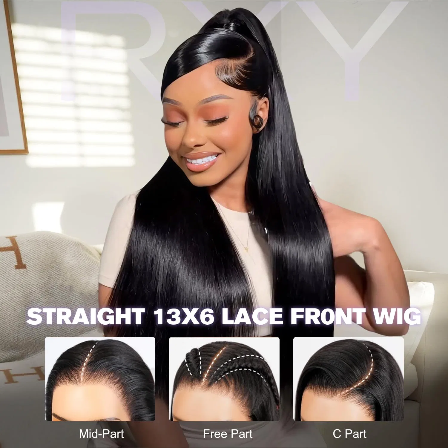 Женский прямой парик из натуральных бразильских волос HD Lace Front, 46 см, 100% Remy Rxy, 2-Natural Black — фото 3
