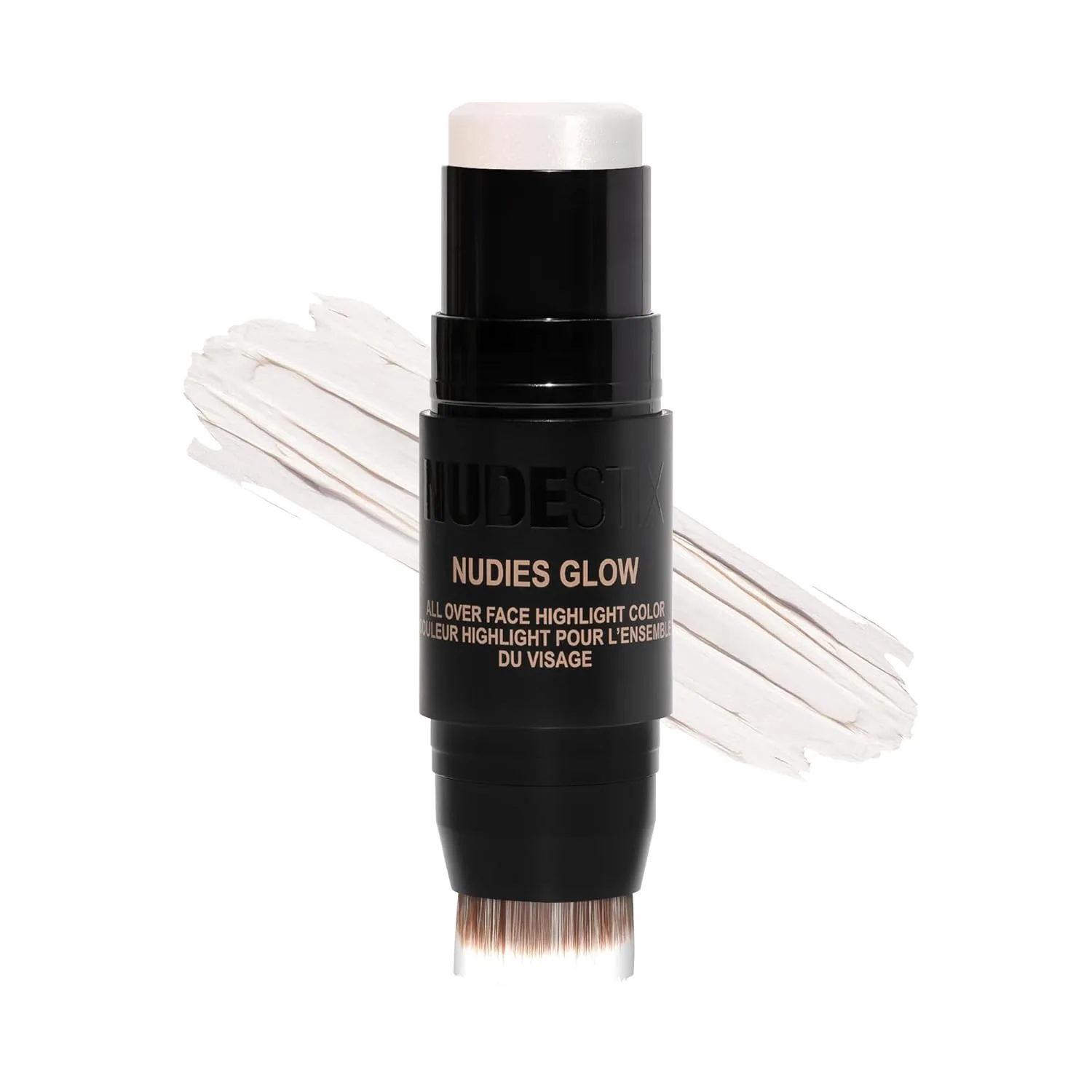 Nudestix Nudies Glow Highlighter Stick - универсальный кремовый хайлайтер для щек, глаз и тела со встроенной кистью, сияющий финиш, Ice Ice Baby