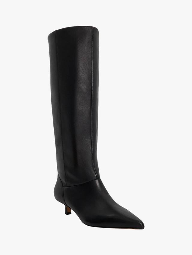 Ботинки Sloan Kitten Heel до колена из кожи Dune London, Black — фото 4
