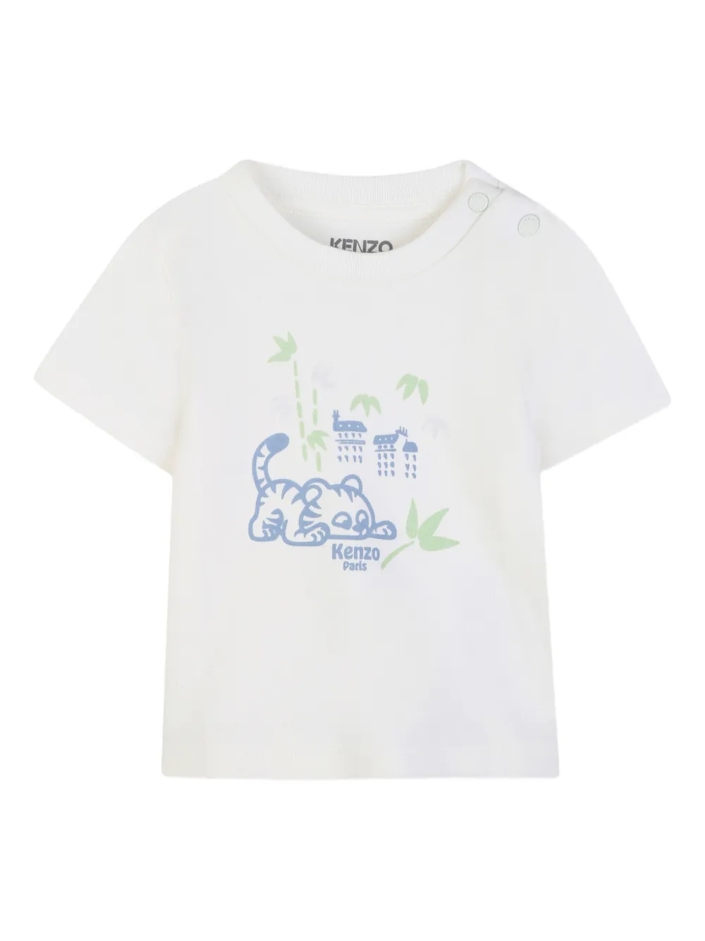 Комплект из футболки и брюк Kenzo Kids, белый — фото 3