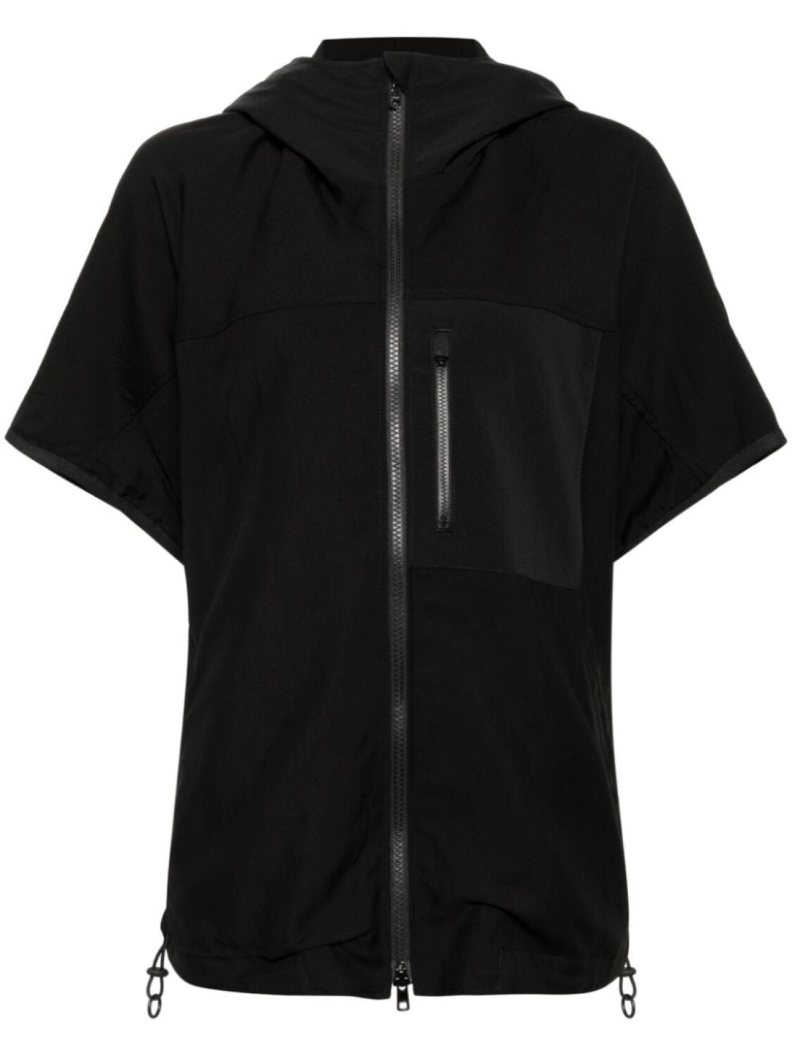 

Yohji Yamamoto куртка с короткими рукавами и капюшоном, черный