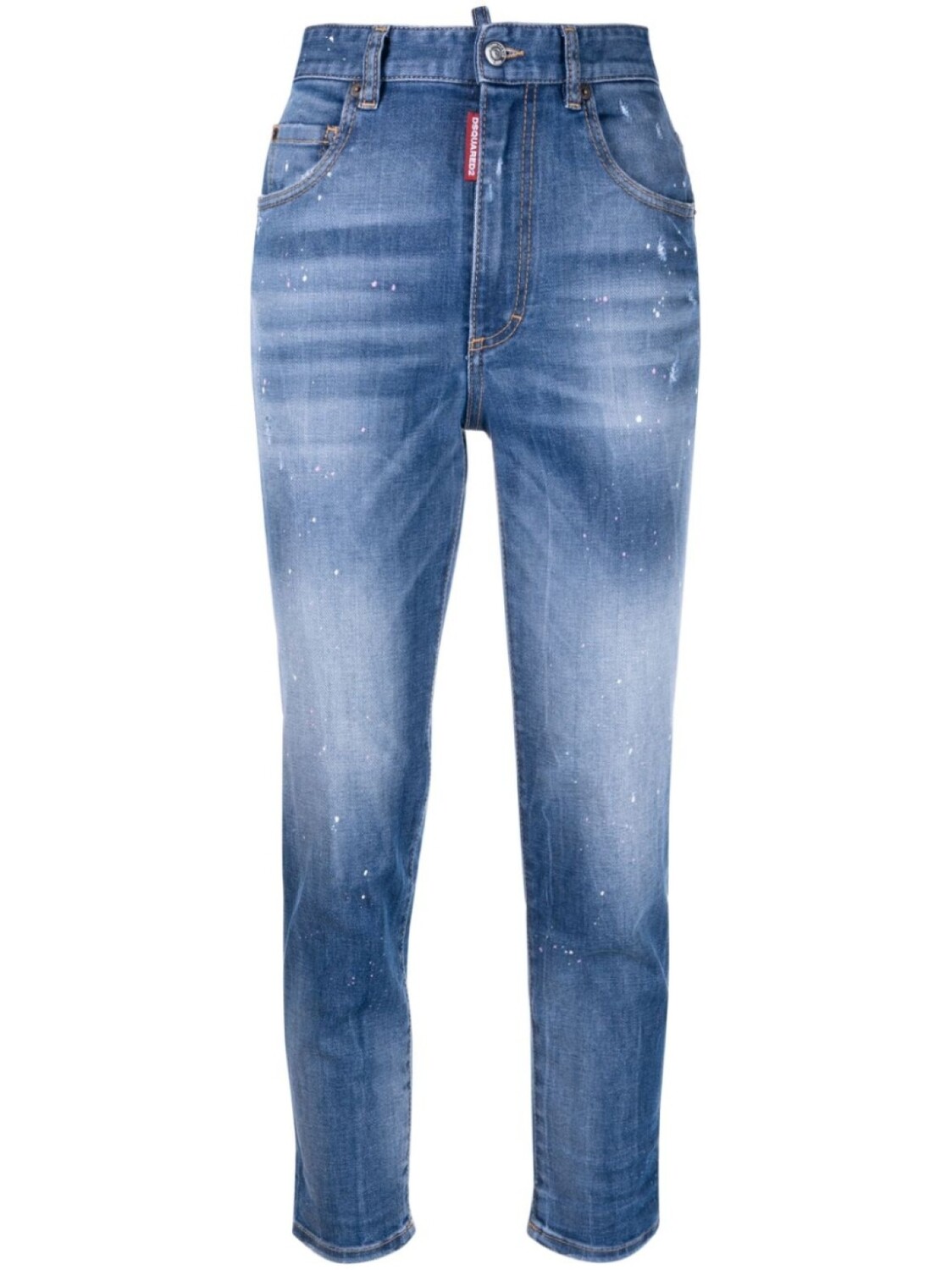 

Dsquared2 укороченные джинсы с завышенной талией, синий