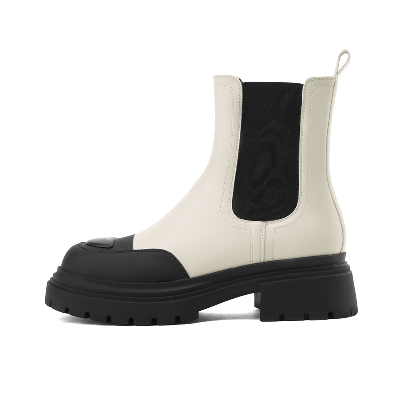 Женские замшевые сапоги Chelsea Boots 5cm Ecru JOSINY, цвет экрю (на флисовой подкладке)